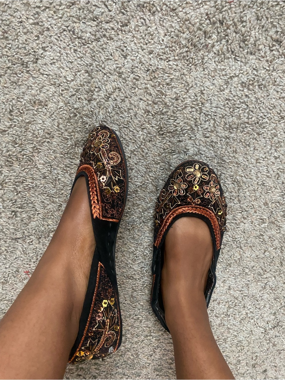 Vintage Boho Embellished Flats